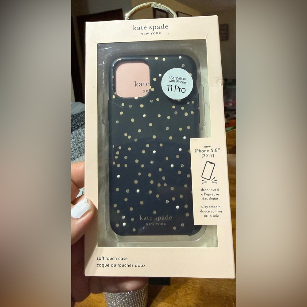 kate spade Black and Gold Polka Dot iPhone 11 Pro Case